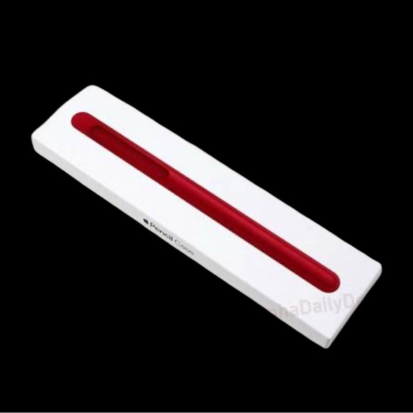 NIB RED LEATHER APPLE PENCIL CASE - Picture 2 of 5